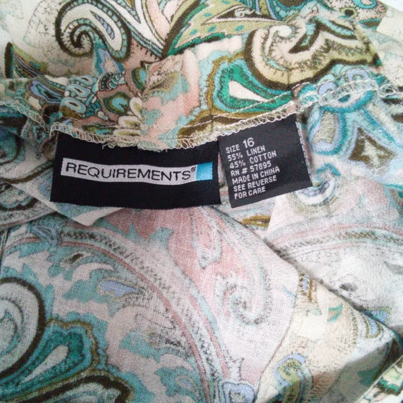 Requirements Paisley A-Line Skirt in Teal, Blush & Cream - Size 16 - Picture 4 of 6